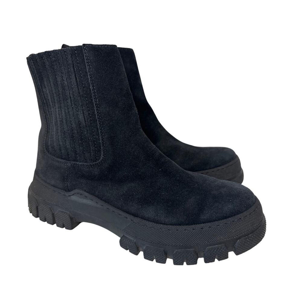 Boemos Suede Platform Chelsea Boots Lug Sole Italy size 37
